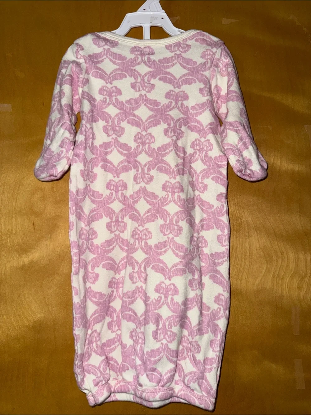 Baby Girls Pink Patterned Sleep Gown - Soft Cotton Kids Pajamas